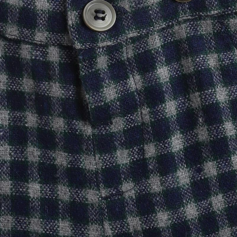 Flannel Long Trousers With Suspenders-Check Pattern image number null